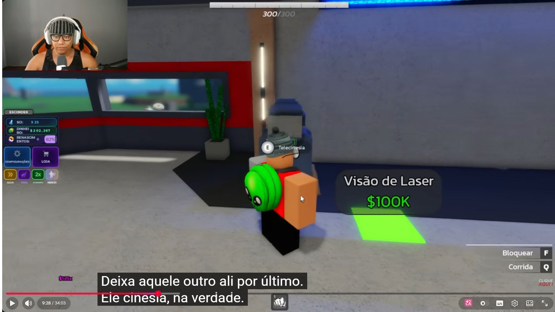 Laser Vision pad in Portuguese showing 100K in-game cash